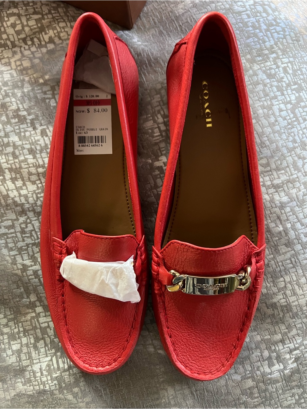 Coach Leather Bit Loafers for Women (watermelon color)